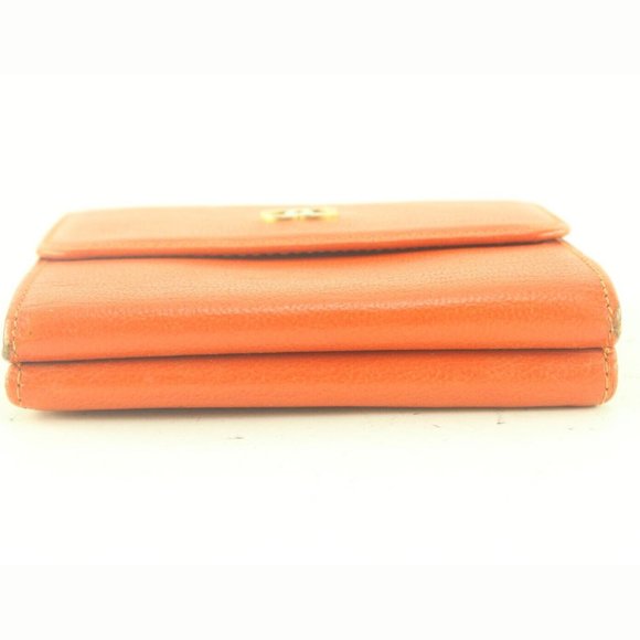 Chanel Orange CC Compact Trifold Wallet 2CC712K - Picture 8 of 12